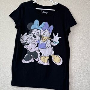 Disney T-Shirt With Minnie Mouse & Daisy, Black, Size Medium